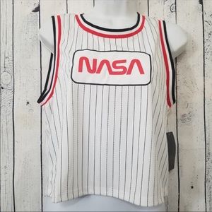 NASA crop tank black, white & red 90’s vibe